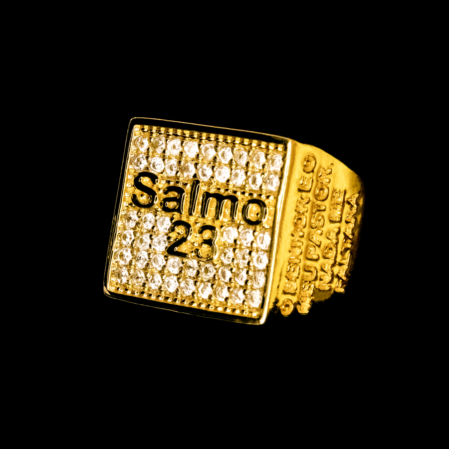 Anel Salmo 23 (Banhado a Ouro 18K)