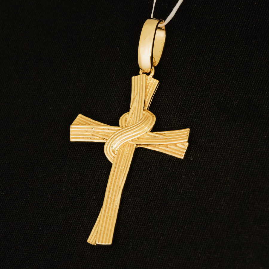 Pingente Médio Cruz Manto (Banhado a Ouro 18K)