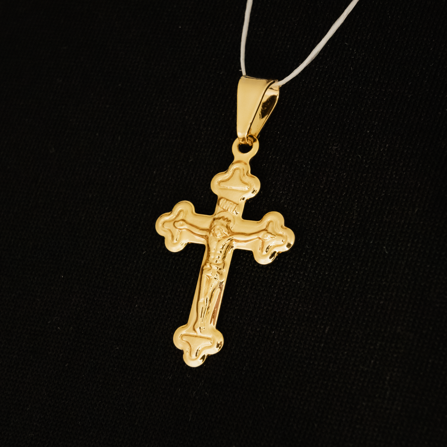 Pingente Fino Cruz M (Banhado a Ouro 18K)