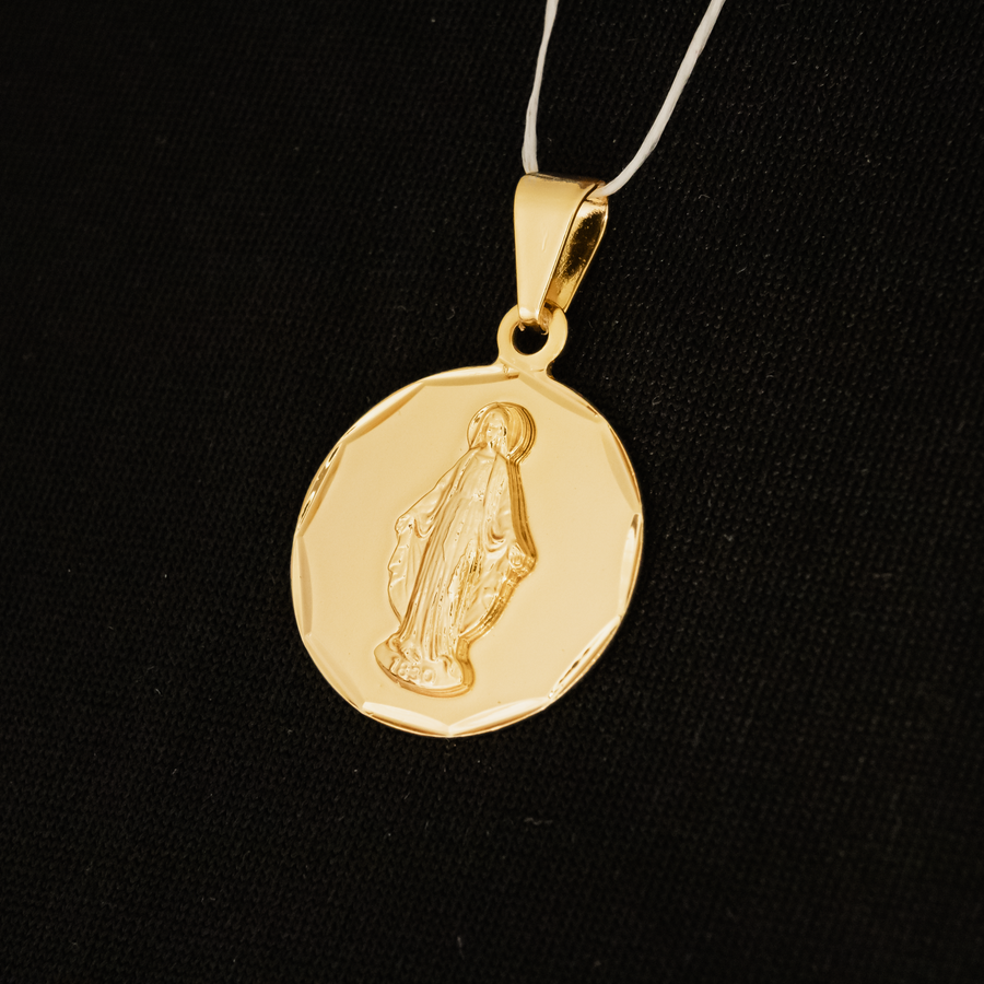 Pingente Fino Nossa Senhora Do Carmo Redondo (Banhado a Ouro 18K)