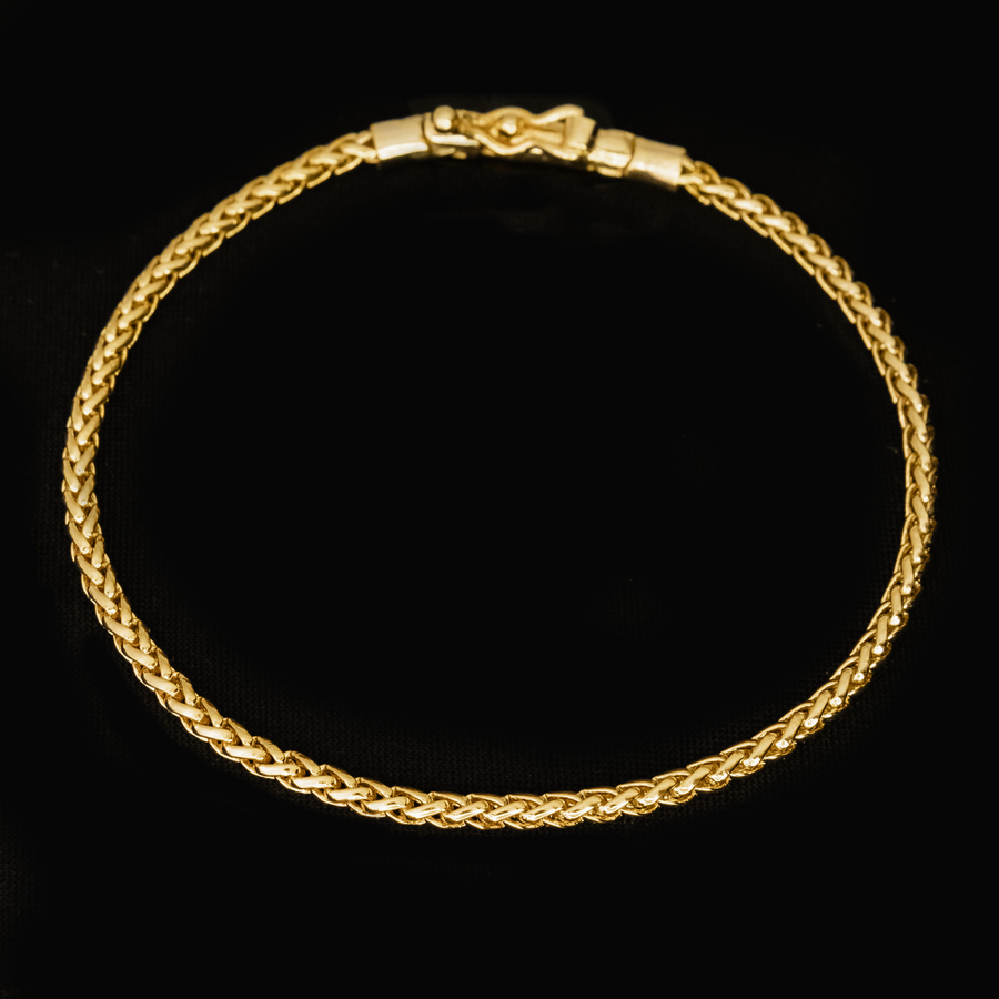 Pulseira Peruana - 3mm (Banhado a Ouro 18K)