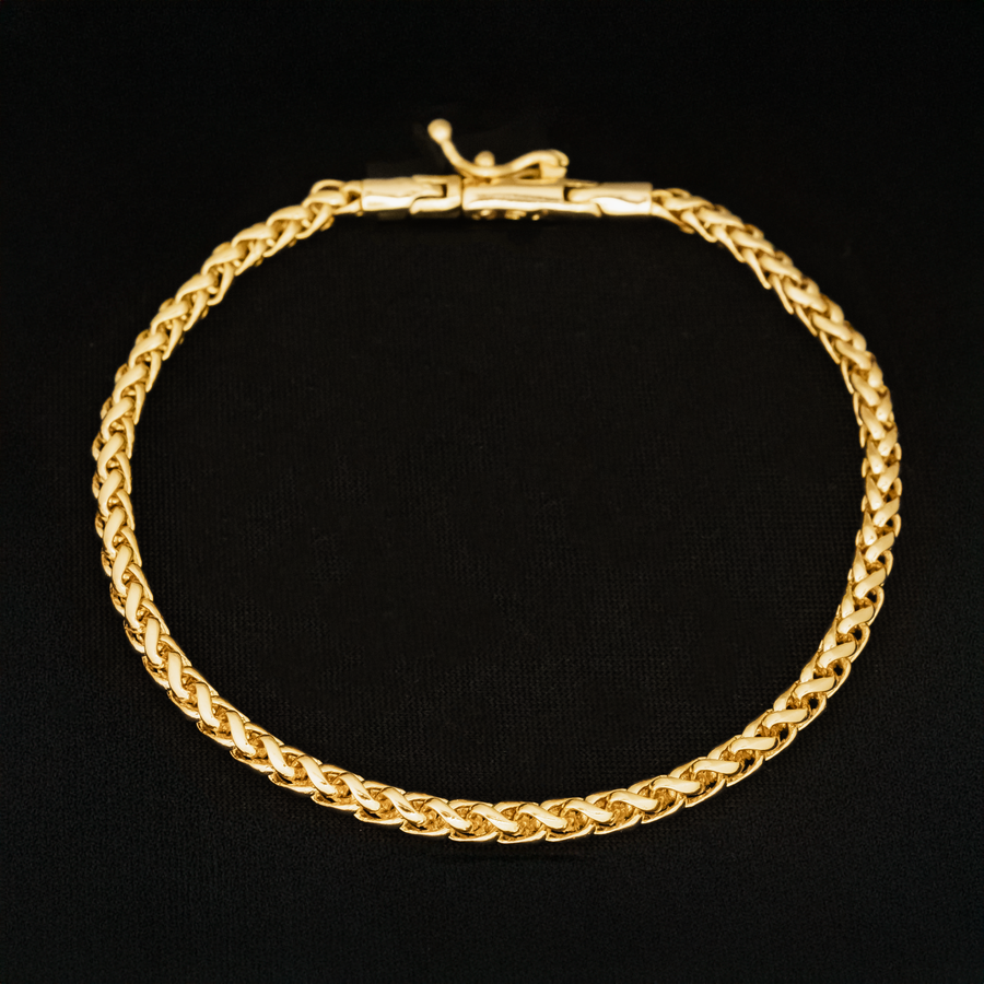 Pulseira Peruana - 4mm (Banhado a Ouro 18K)