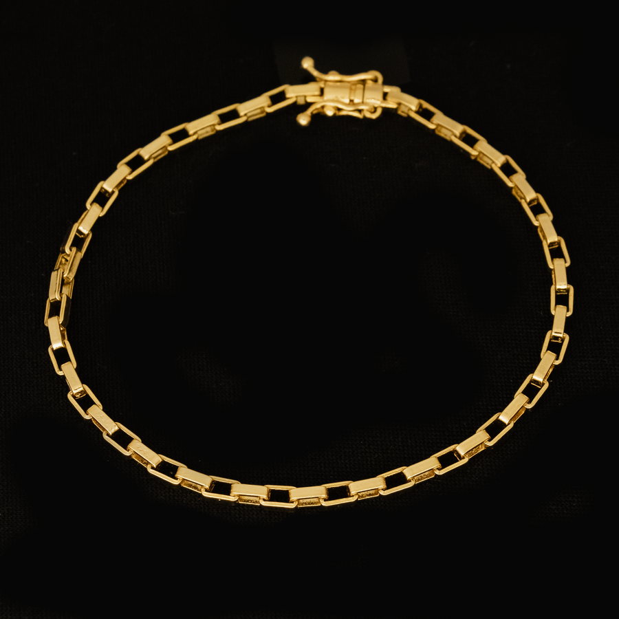 Pulseira Tijolinho - 3mm (Banhado a Ouro 18K)