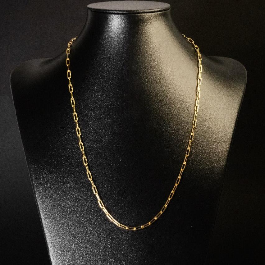 Corrente Cadeado Alongado - 3,5mm (Banhado a Ouro 18K)