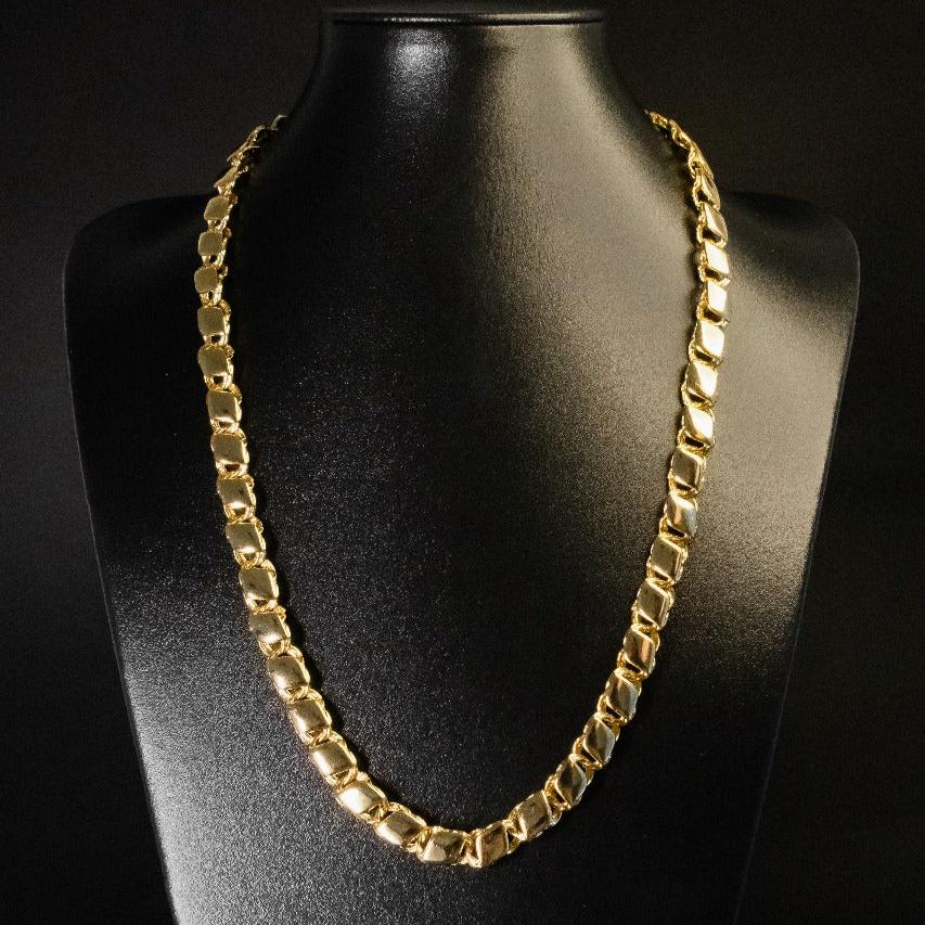 Corrente Friso Balão - 12mm (Banhado a Ouro 18K)