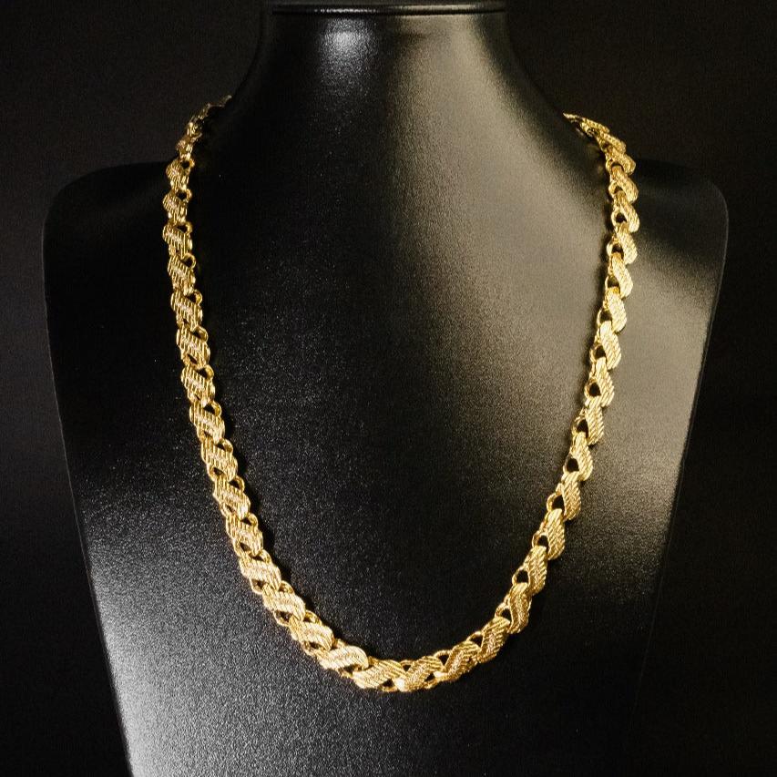 Corrente Friso S Cravejado - 12mm (Banhado a Ouro 18K)