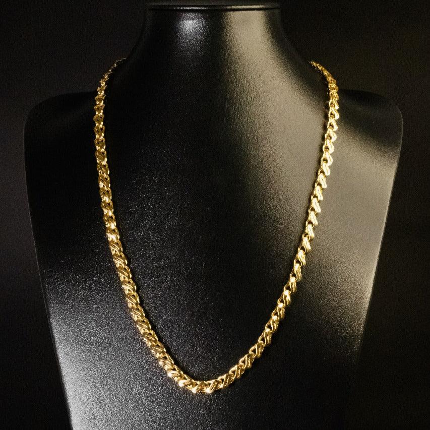 Corrente Friso S Vazado - 8mm (Banhado a Ouro 18K)