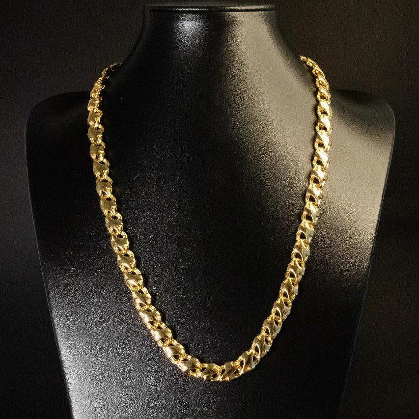 Corrente Friso X - 12mm (Banhado a Ouro 18K)