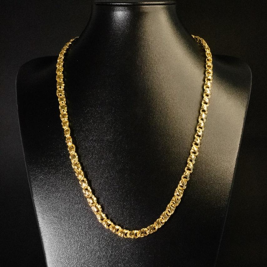 Corrente Friso X - 8mm (Banhado a Ouro 18K)