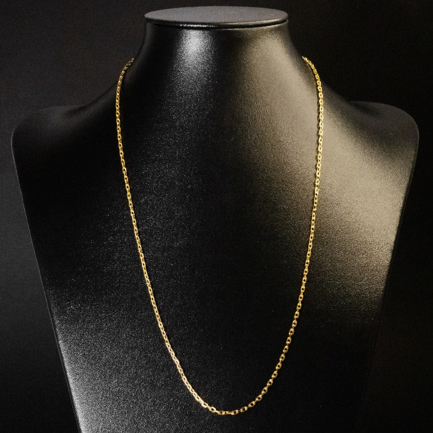 Corrente e Pulseira Cadeado 2mm + Pingente Cristo Crucifixo (Banhado a Ouro 18K)