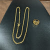 Corrente Cadeado 3mm + Anel Águia (Banhado A Ouro 18K)