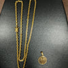Corrente Cadeado 2mm + Pingente Cruz Redondo (Banhado A Ouro 18K)
