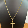 Corrente Tijolinho 3mm + Pingente Cruz Prego (Banhado A Ouro 18k)