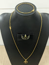 Corrente e Pulseira Cadeado 2mm + Pingente Cristo Vazado (Banhado a Ouro 18K)