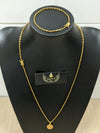 Corrente e Pulseira Cadeado 2mm + Pingente Cristo Oval (Banhado a Ouro 18K)