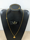 Corrente e Pulseira Cadeado 2mm + Pingente Nossa Senhora do Carmo Redondo (Banhado a Ouro 18K)