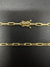 Corrente Cadeado Alongado - 3,5mm (Banhado a Ouro 18K)