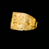 Corrente Cadeado 3mm + Anel Águia (Banhado A Ouro 18K)