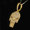 Corrente Lacraia 4,3mm + Pingente Caveira Cravejada (Banhado A Ouro 18K)