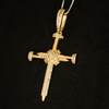 Corrente Tijolinho 3mm + Pingente Cruz Prego (Banhado A Ouro 18k)