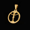 Corrente e Pulseira Cadeado 2mm + Pingente Cristo Vazado (Banhado a Ouro 18K)