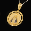 Pingente Grande Giratório Nossa Senhora e Cristo (Banhado a Ouro 18K)