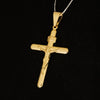 Corrente e Pulseira Cadeado 2mm + Pingente Cristo Crucifixo (Banhado a Ouro 18K)